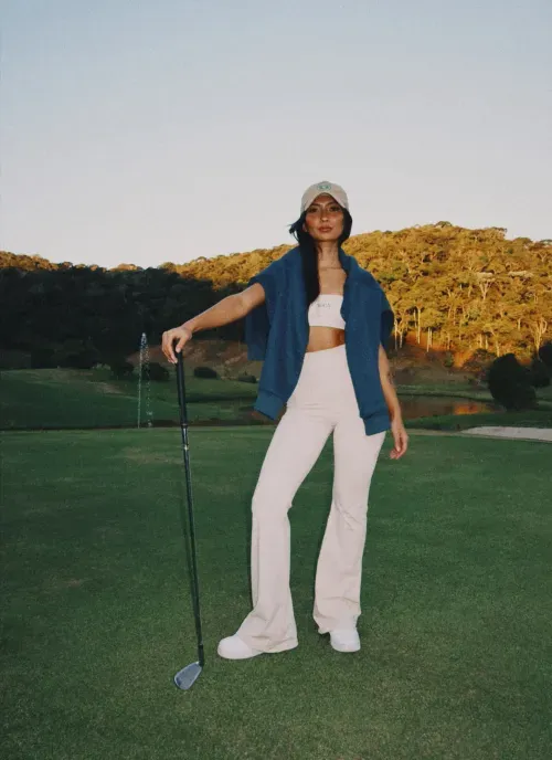 Calça Legging Flare Cream