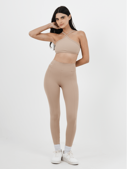Calça Legging Recorte Beige