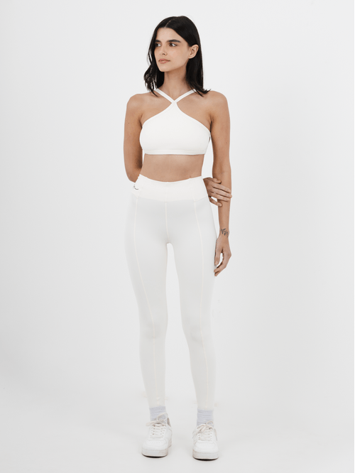 Calça Legging Recorte Off White