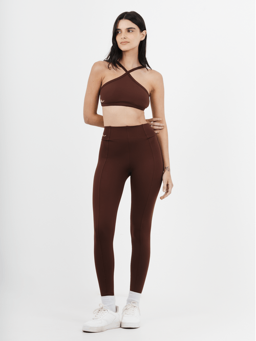 Calça Legging Recorte Coffee