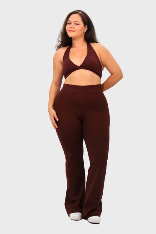 Calça Legging Flare Coffee