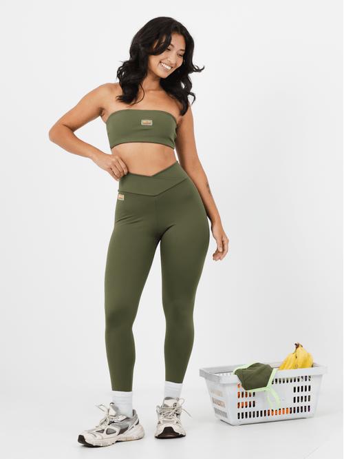 Calça Legging Cross Verde Militar