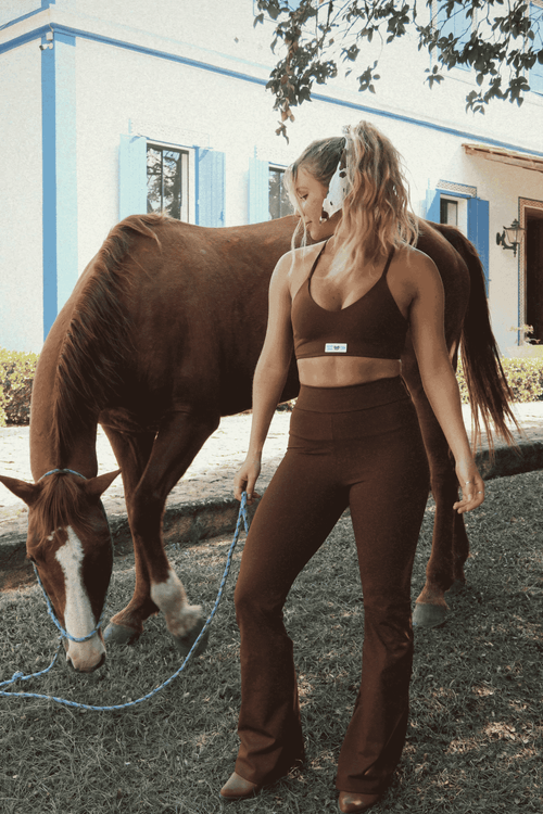 Calça Legging Flare Special Coffee