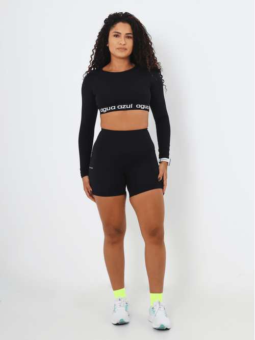 Cropped Night Run Black