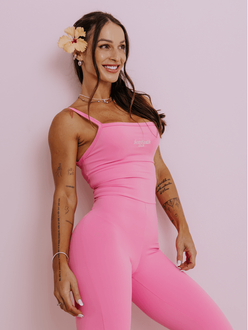 Macacão Flare Chiclete