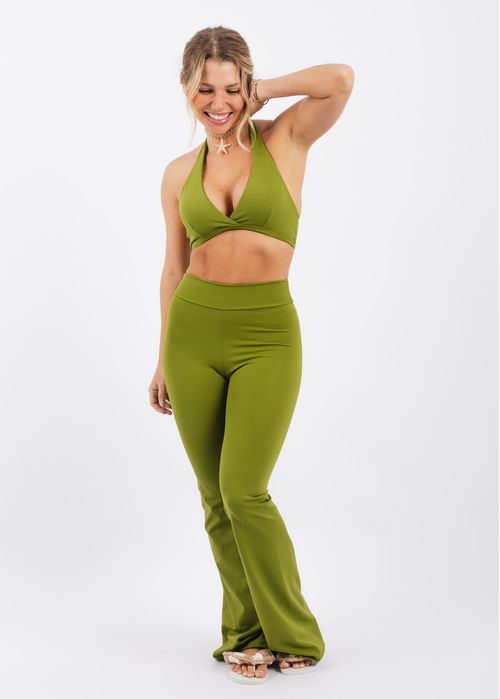 Calça Legging Flare Oliva