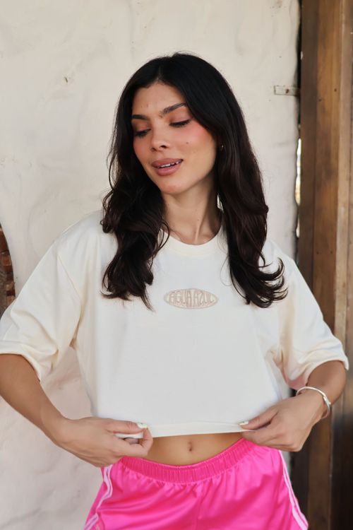 Cropped Basic Agua Azul Cream
